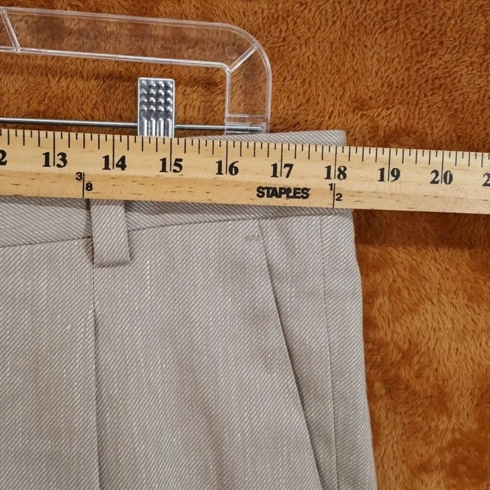 HUGO BOSS Pants Mens Sz 36 Tan Pleated Unfinished Hem Trouser FLORUS $198